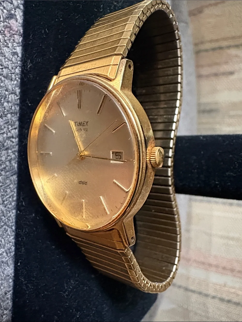 Gold Tone Stretch Bracelet Watch - Unbranded